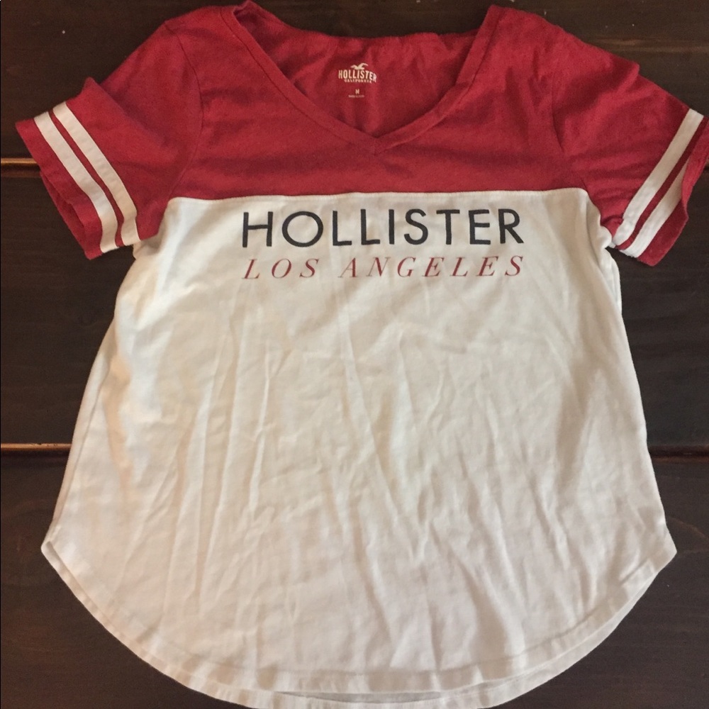 Red and white Hollister top